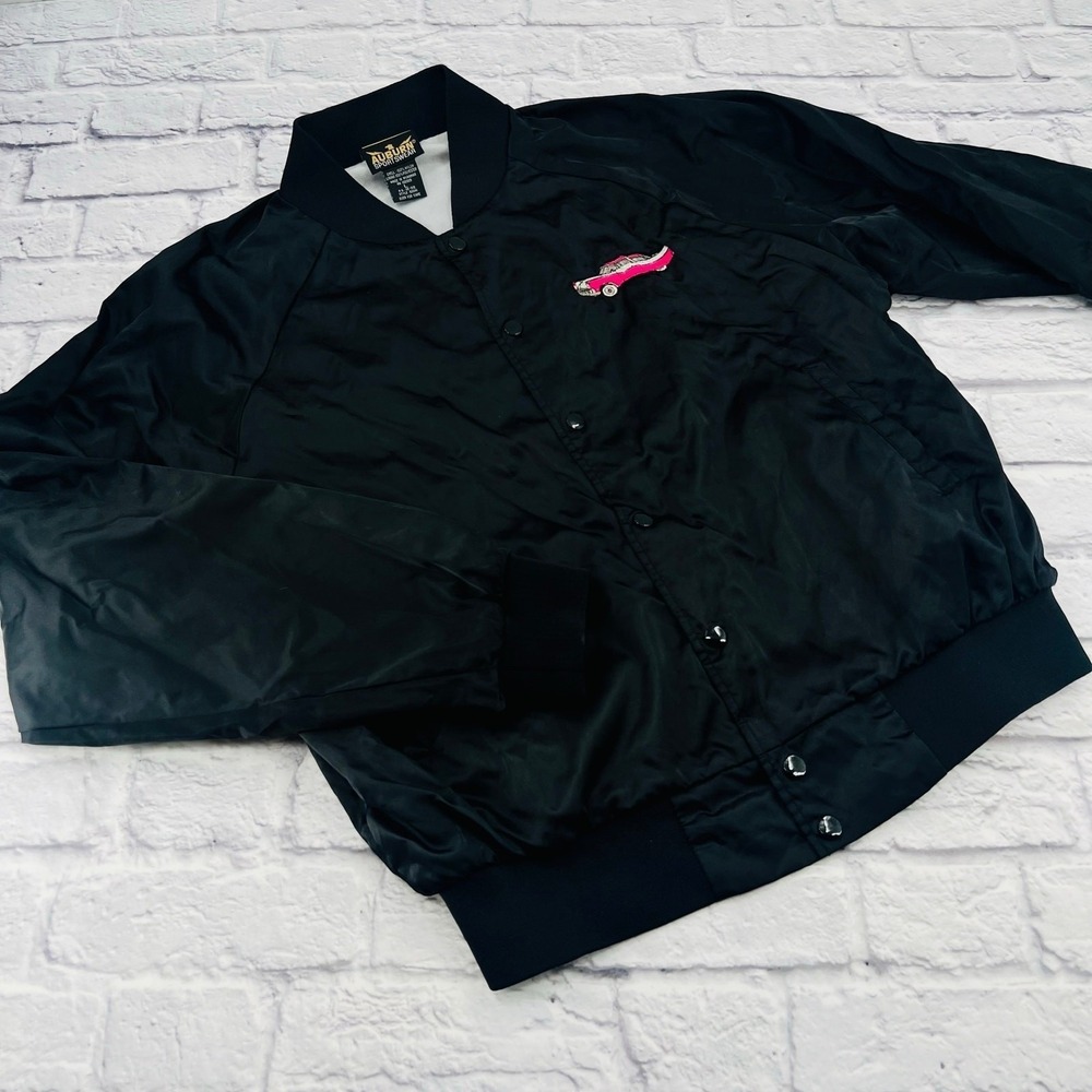Auburn Sportswear Mens Black 55 Crown Victoria Bomber Jacket Large Windbreaker